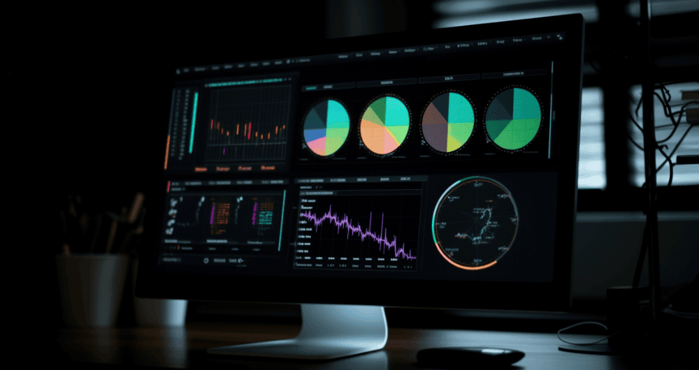 a computer screen filled with metrics and alerts